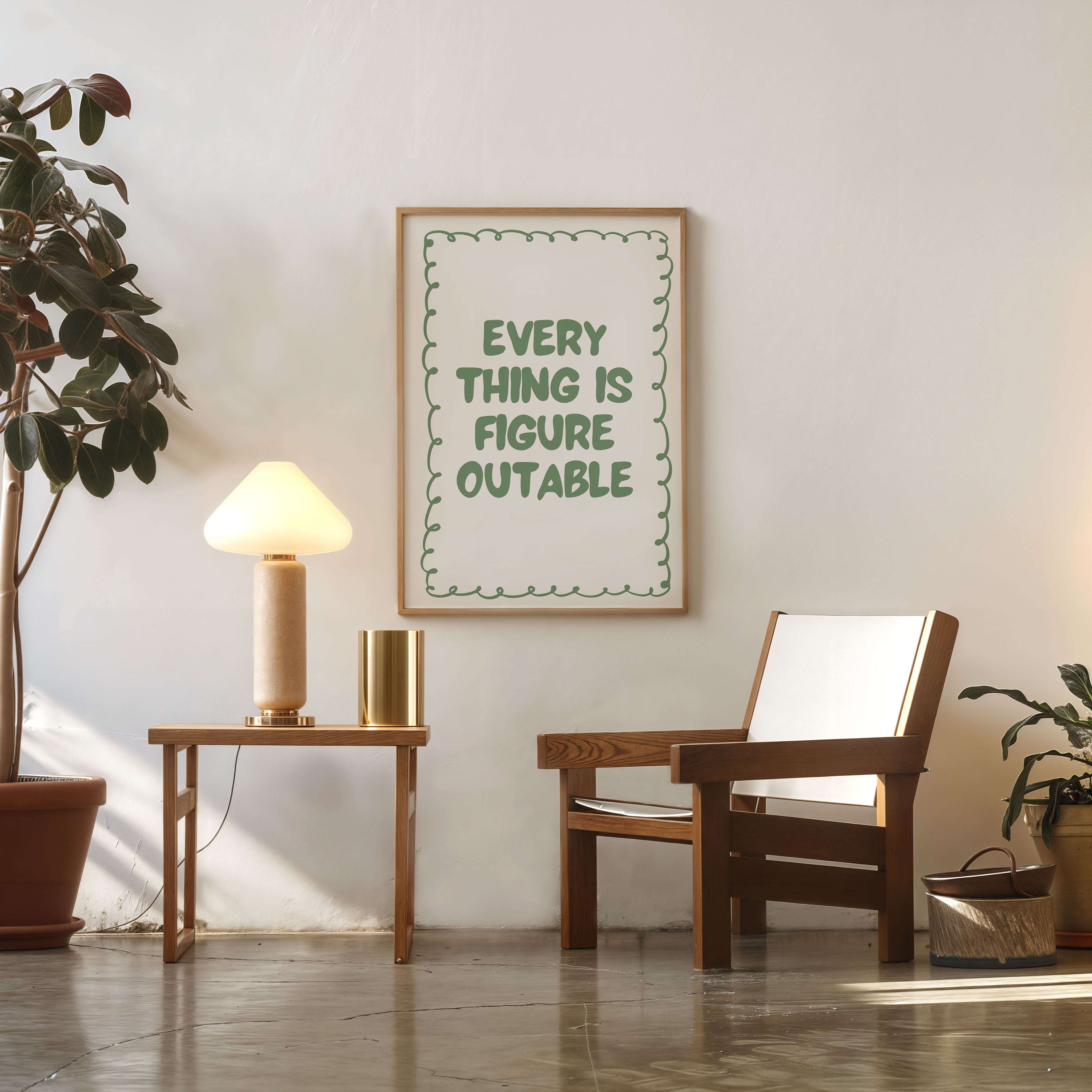 Everything Is Figureoutable motivational quote poster minimalist typography wall art